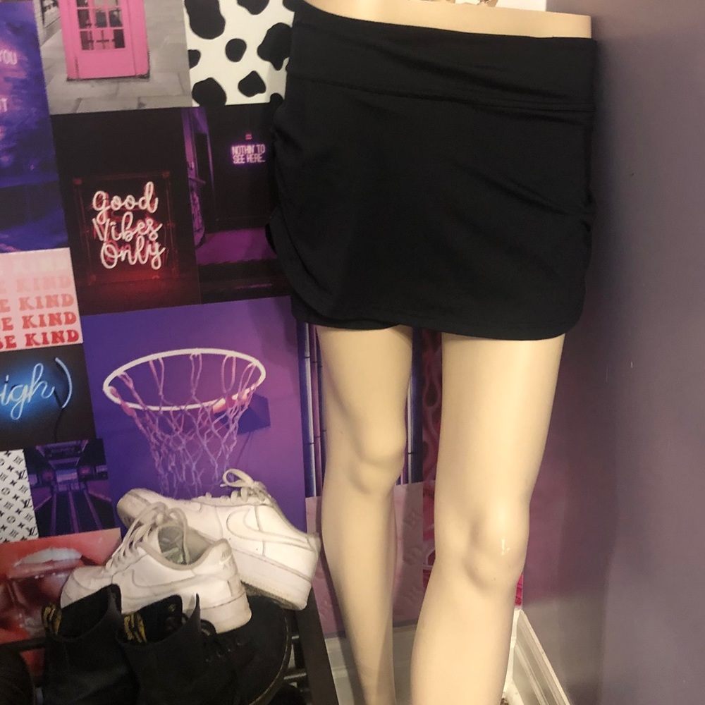 Black gym mini skirt